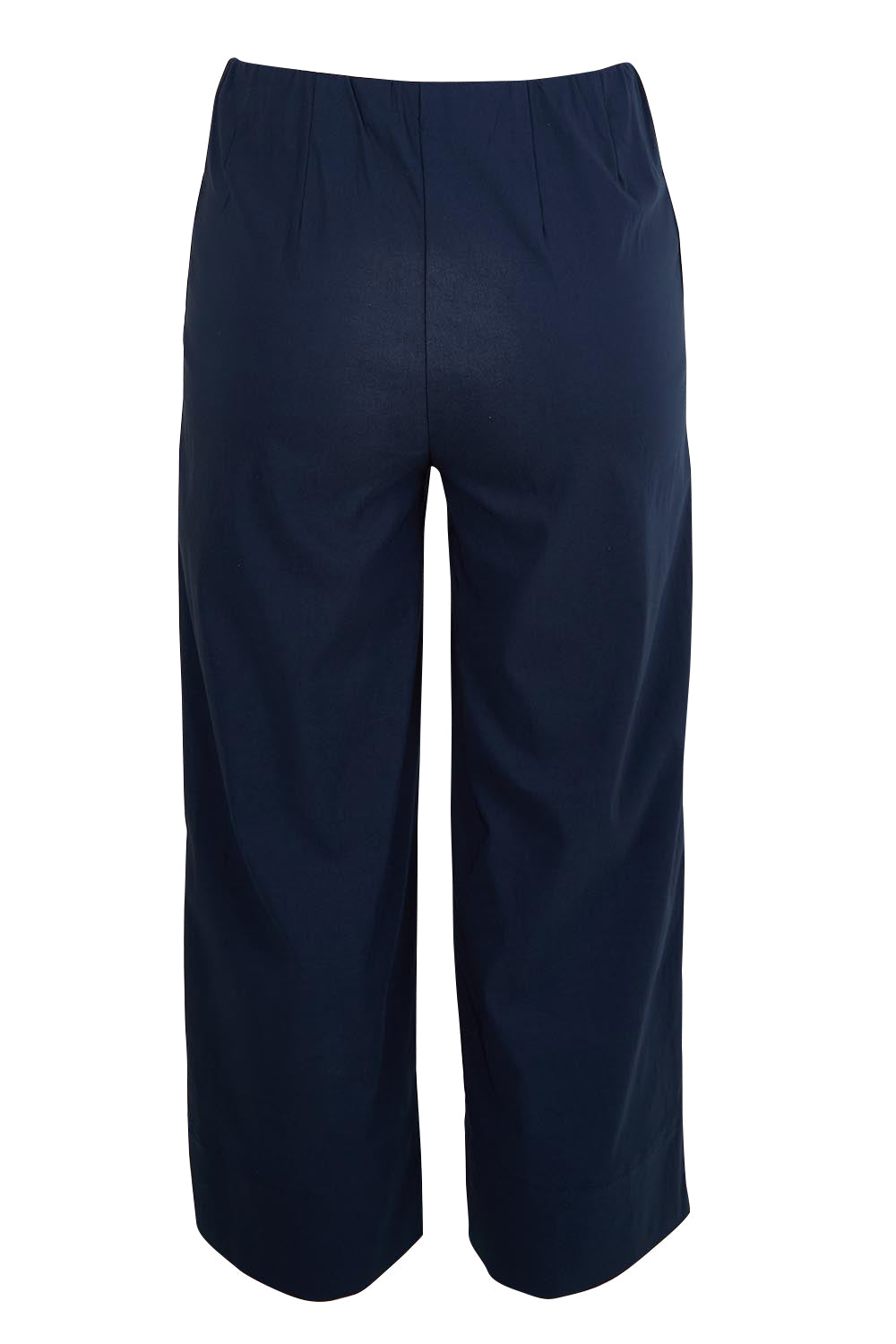 Product shot of the Zara Wide Leg Pant - Navy in colour Navy, from the back