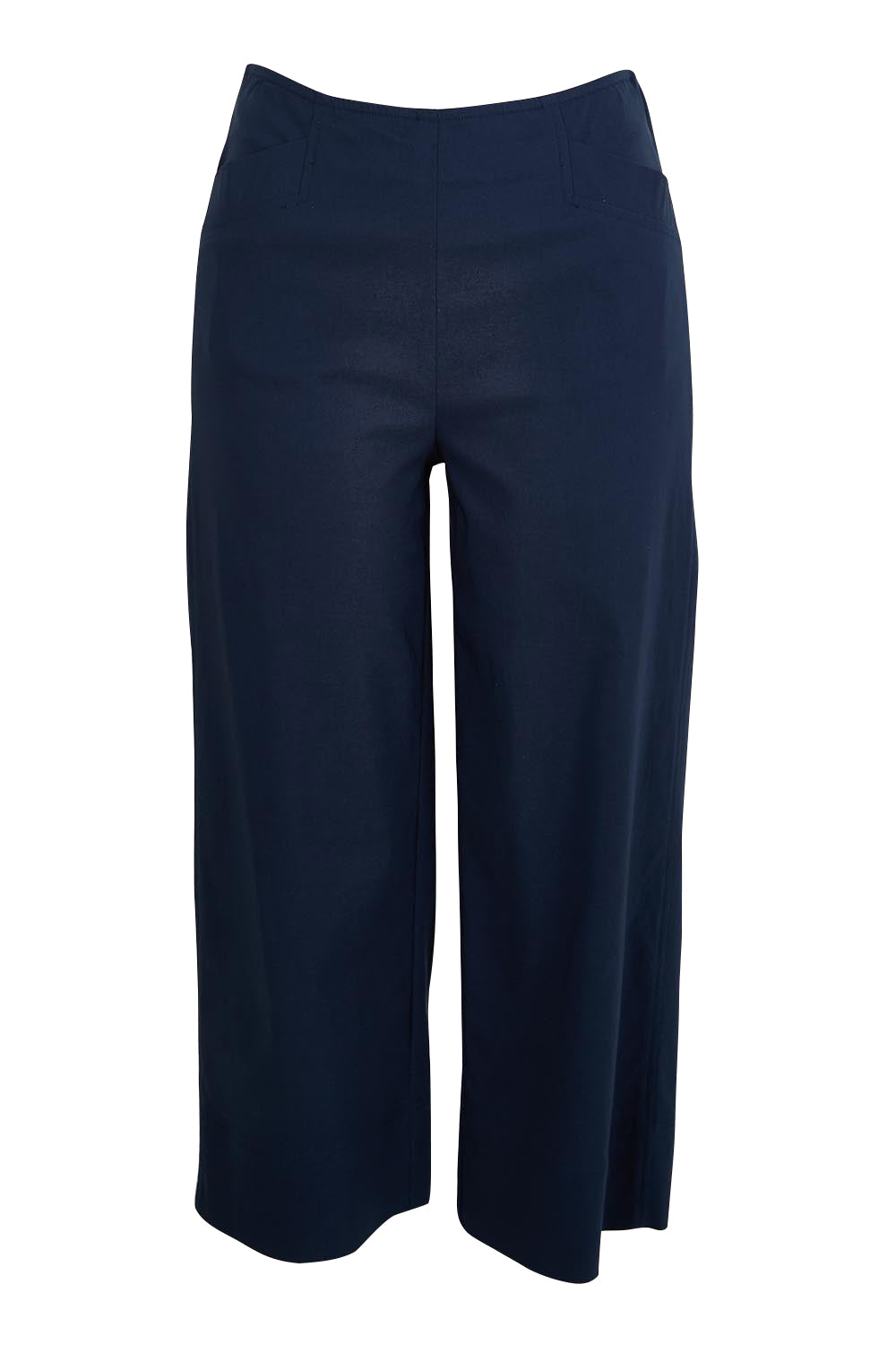 Product shot of the Zara Wide Leg Pant - Navy in colour Navy, from the front