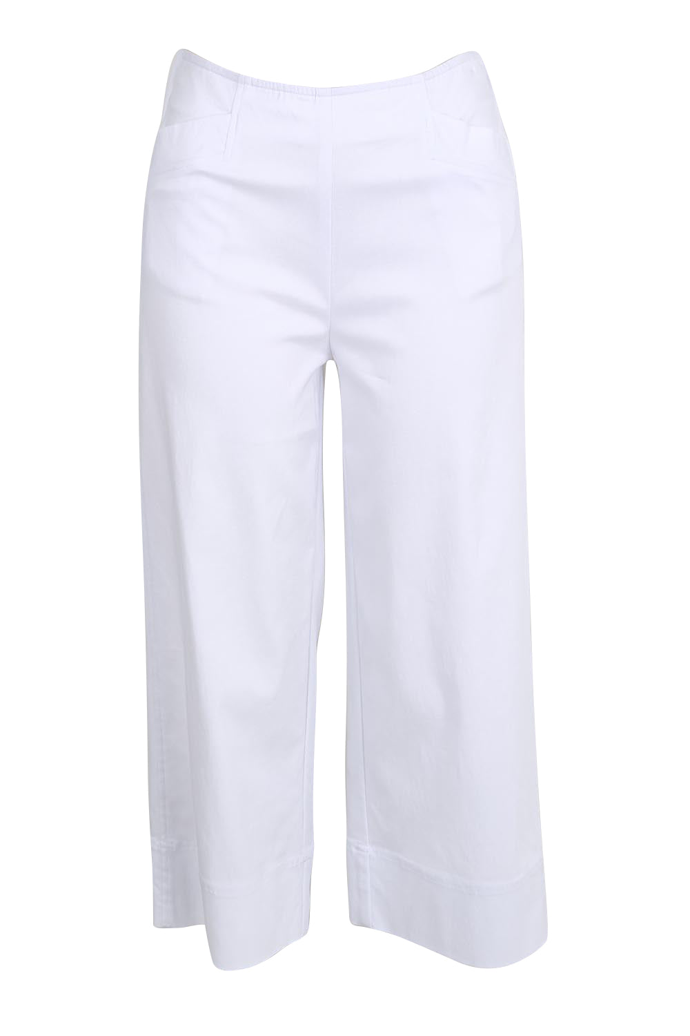 Product shot of the Zara Wide Leg Pant - White in colour White, from the front