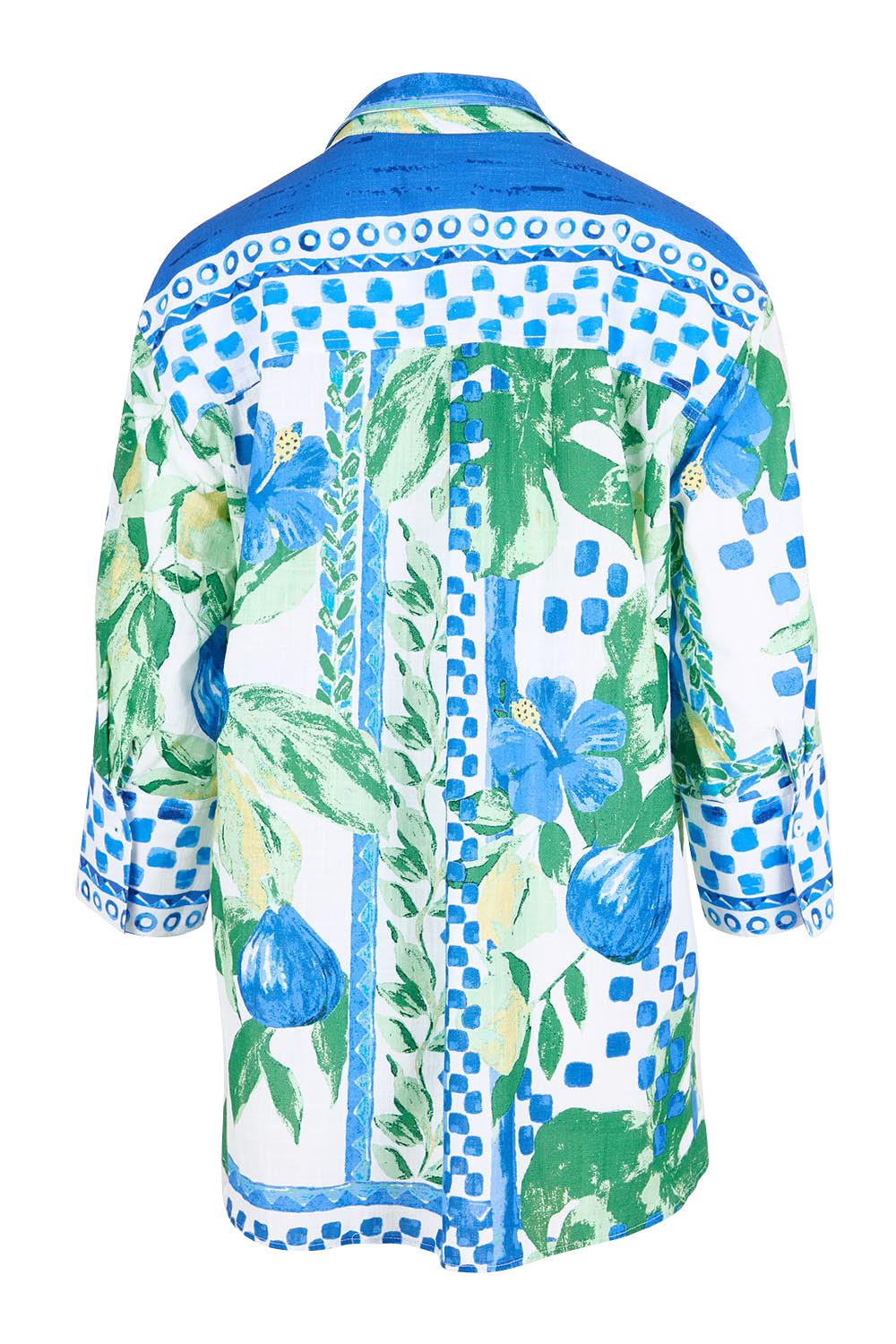 Product shot of the Limoncello Print Shirt – Apple in colour Apple, from the back