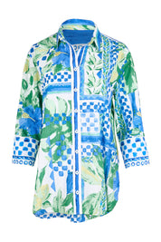 Product shot of the Limoncello Print Shirt – Apple in colour Apple, from the front