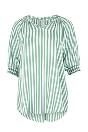 Product shot of the Kalahari Stripe Top – Apple in colour Apple, from the front