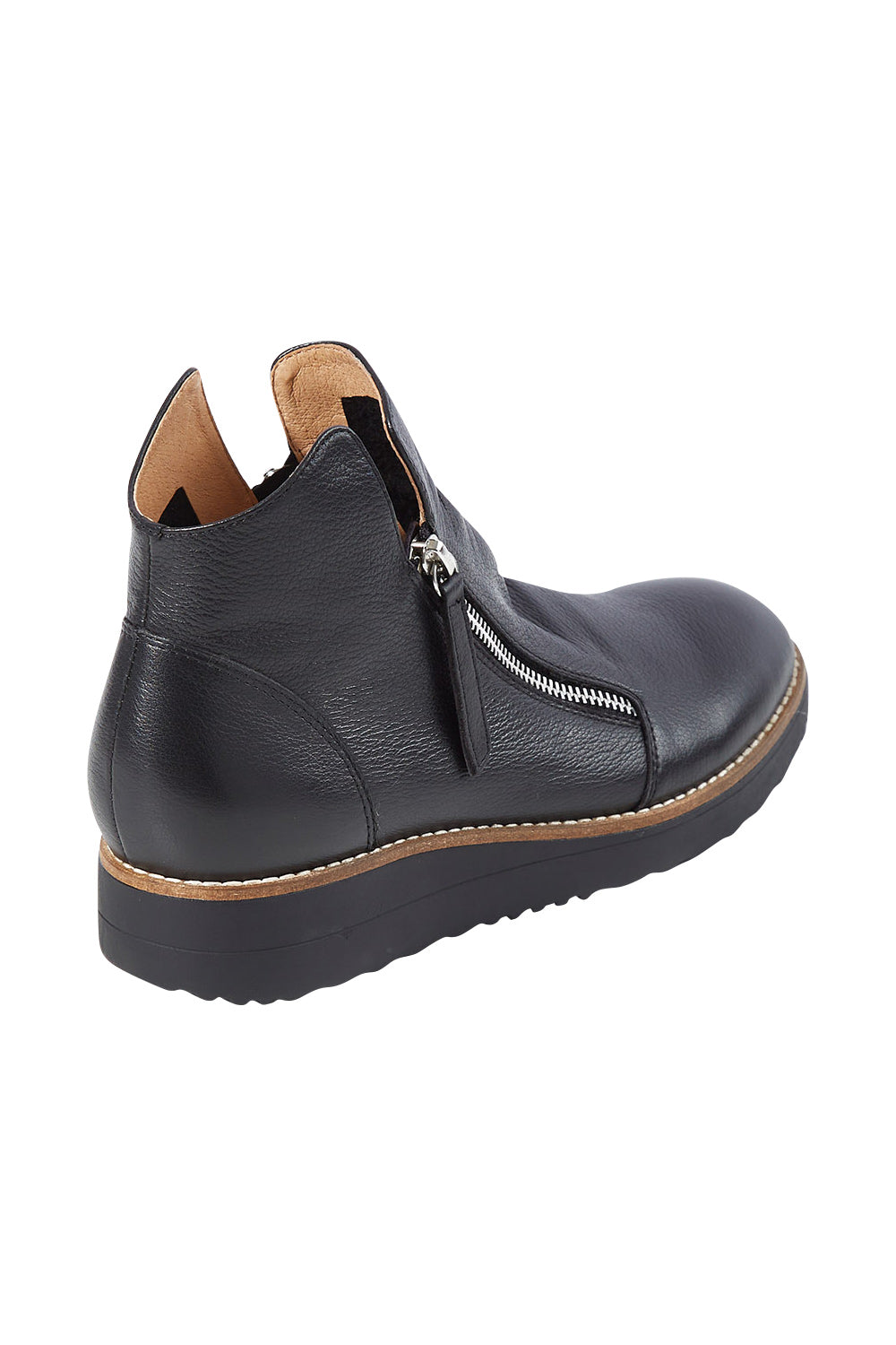 Product shot of the Ohmy Ankle Boot in colour Blackblack (Black), from the back