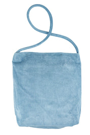 Product shot of the Corduroy Tote Bag in colour Blue (Blue), from the back