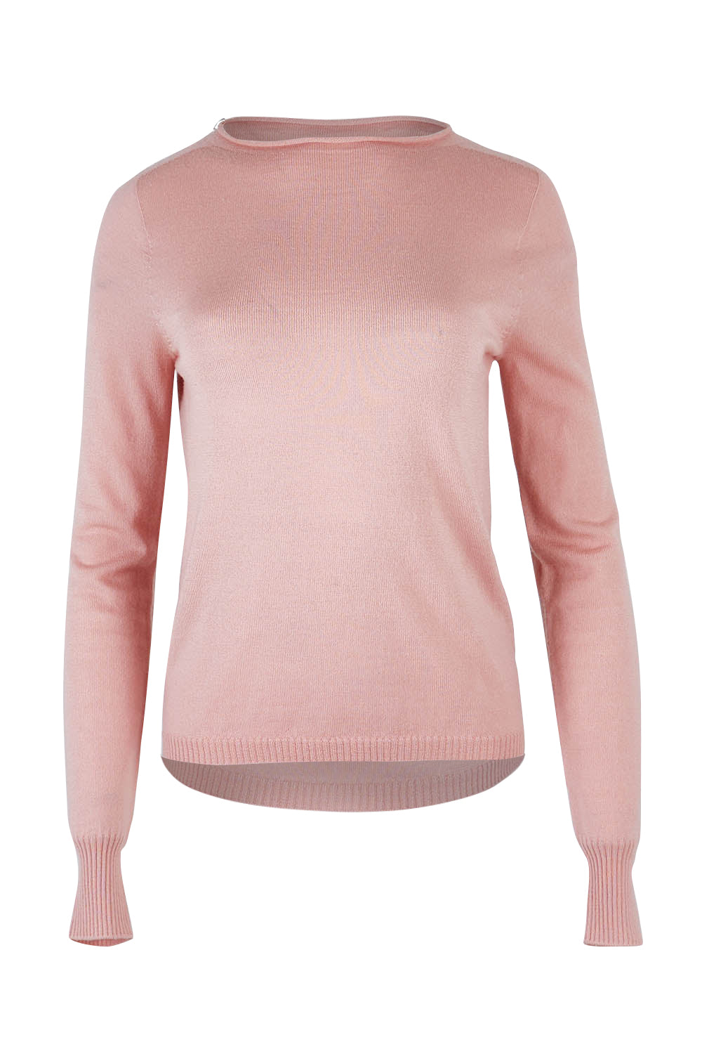 Product shot of the Wool Saddle Shoulder Sweater in colour Blushpink (Pink), from the front