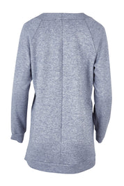 Product shot of the Raglan Sleeve Pullover in colour Indigo (Blue), from the back