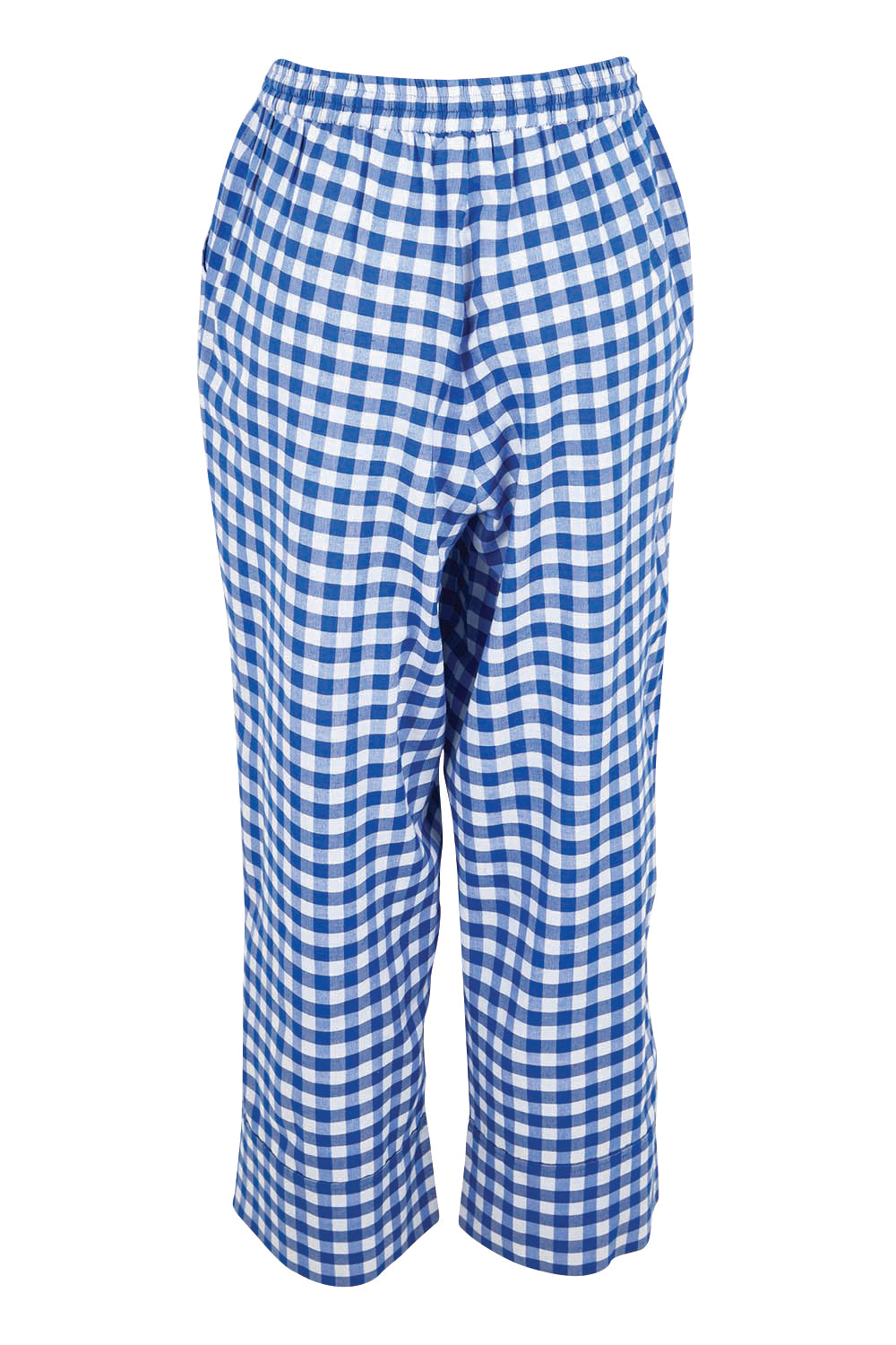 Product shot of the Cotton Check Pyjama Pants – Blue in colour Blue, from the back