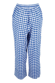 Product shot of the Cotton Check Pyjama Pants – Blue in colour Blue, from the back