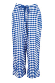 Product shot of the Cotton Check Pyjama Pants – Blue in colour Blue, from the front