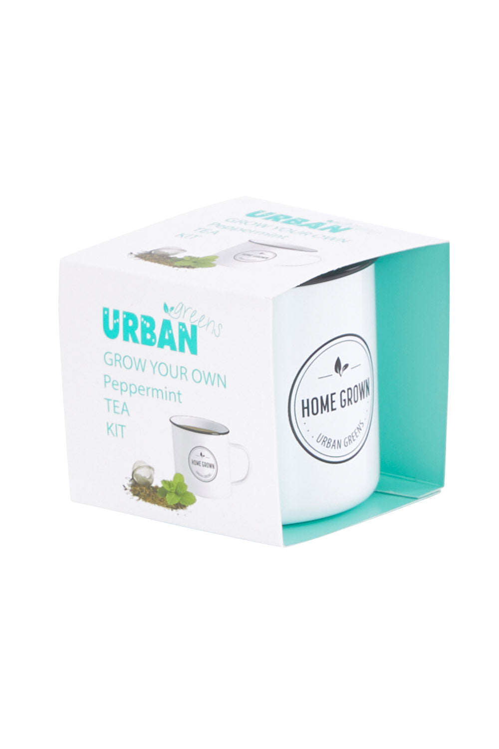 Product shot of the Grow Your Own Tea Kit in colour Peppermint (Blue), from the front