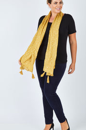 Model Fiona wearing size 16 of the Skinny Leg Cord Pull On Pant in colour Navy (Blue), from the front, showing the whole outfit