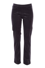 Product shot of the Pin Cord Slim Pant in colour Charcoal (Grey), from the front