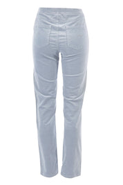Product shot of the Pin Cord Slim Pant in colour Cloud (Blue), from the back