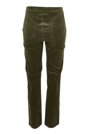 Product shot of the Pin Cord Slim Pant in colour Deepsage (Green), from the back
