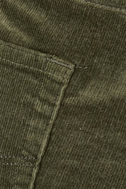 Product shot of the Pin Cord Slim Pant in colour Deepsage (Green), detail