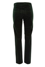 Product shot of the Pin Cord Slim Pant in colour Forest (Green), from the back