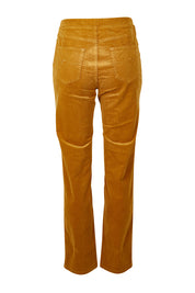 Product shot of the Pin Cord Slim Pant in colour Mustard, from the back