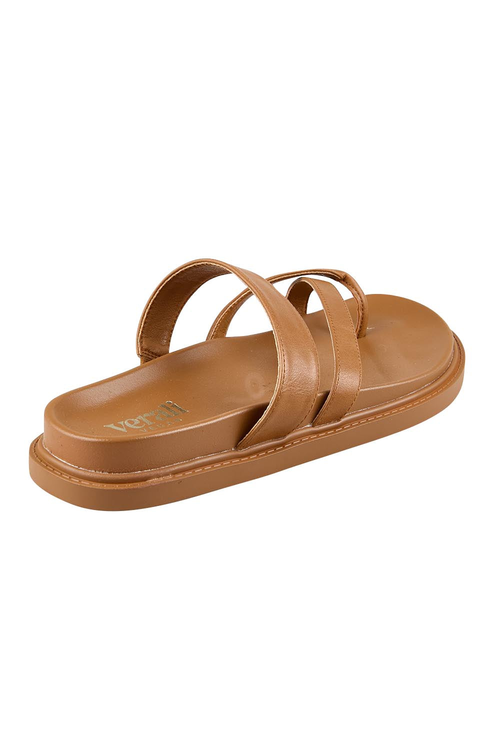 Product shot of the Binky Slide - Tan in colour Tan, from the back
