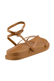 Product shot of the Brinley Sandal - Tan in colour Tan, from the back