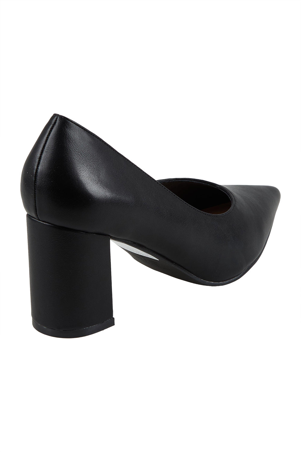 Product shot of the Elliot Block Heel in colour Black (Black), from the back