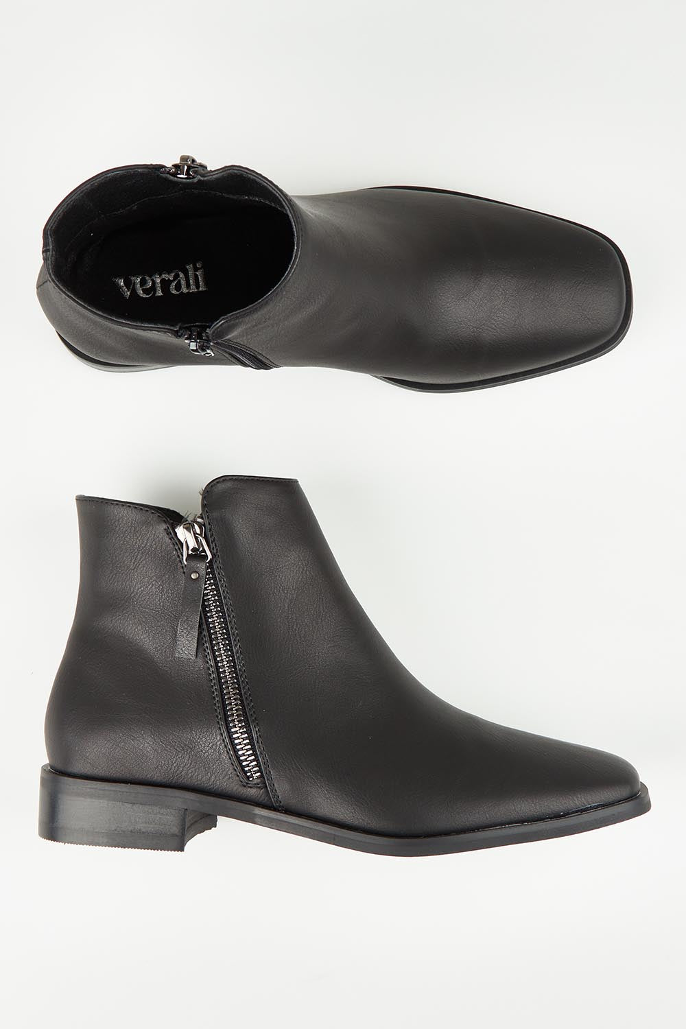 Hawk Double Zip Ankle Boot – Black