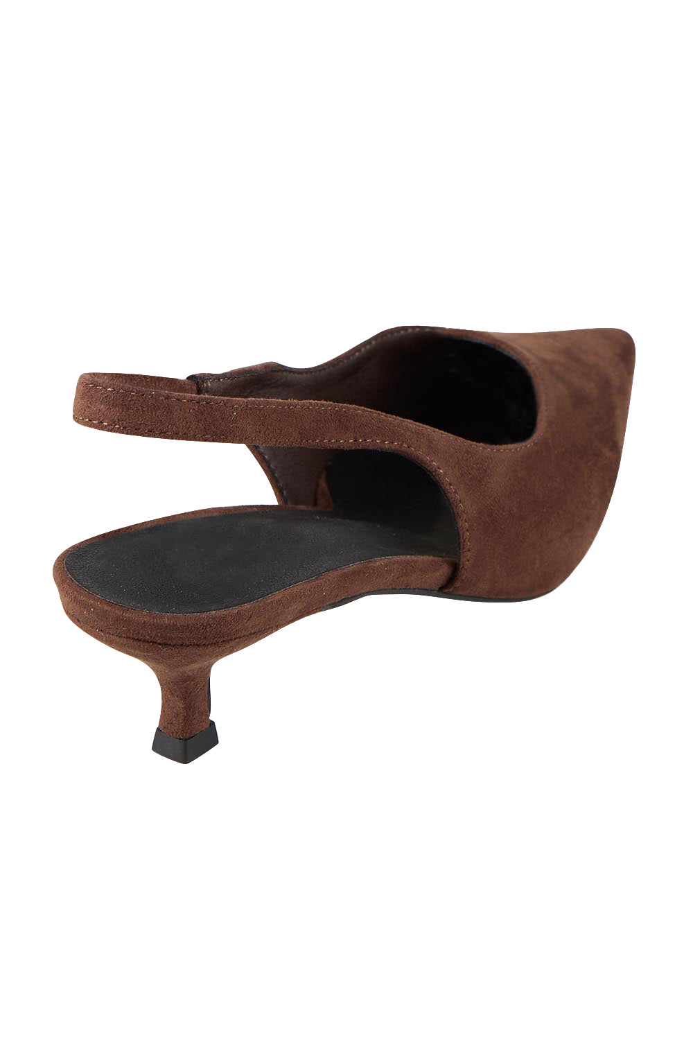 Product shot of the Lush Kitten Heel - Chocmicro in colour Chocmicro, from the back