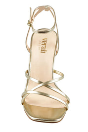 Product shot of the Penelope Heel in colour Champagne (Metallics), detail