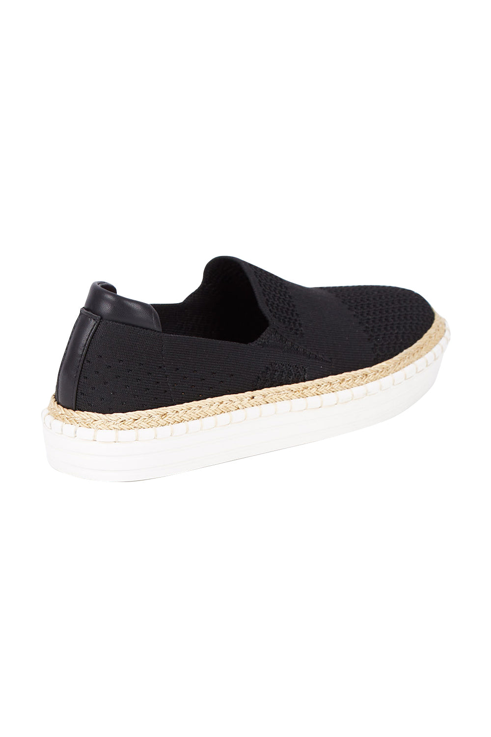 Product shot of the Queen Stretch Flat in colour Black (Black), from the back