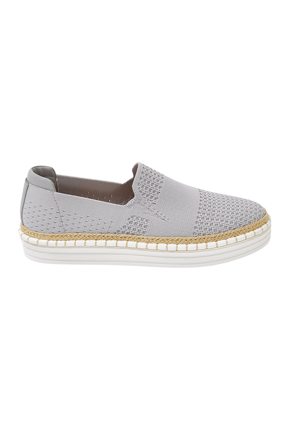 Product shot of the Queen Stretch Flat in colour Grey (Grey), from the front