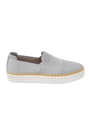 Product shot of the Queen Stretch Flat in colour Grey (Grey), from the front