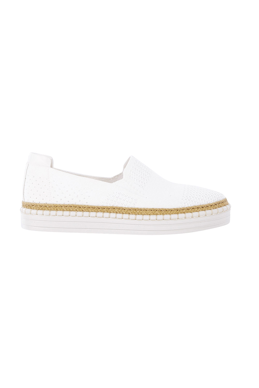 Product shot of the Queen Stretch Flat in colour White (White), from the front