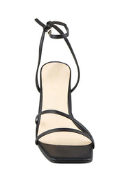 Product shot of the Stevie Heel - Black in colour Black, showing detail
