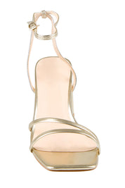 Product shot of the Stevie Heel - Champagnegold in colour Champagnegold, showing detail