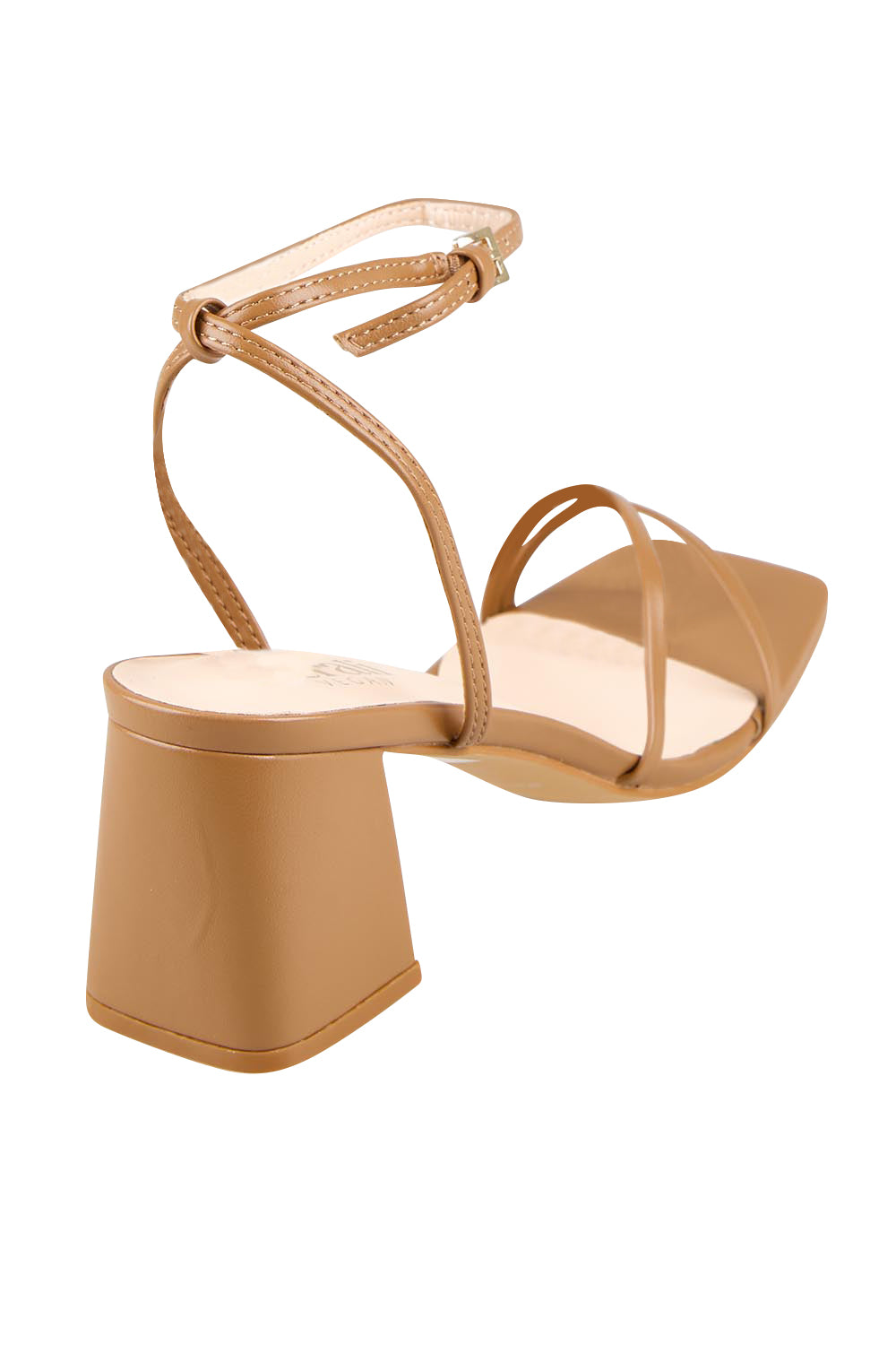 Product shot of the Stevie Heel - Darkcameltan in colour Darkcameltan, from the back