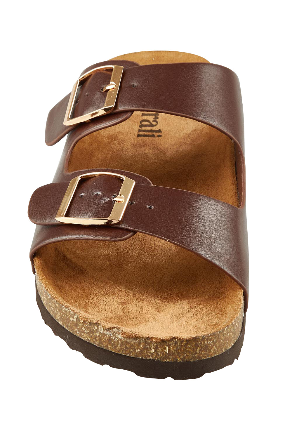 Product shot of the Xylo Slide in colour Chocolate, detail