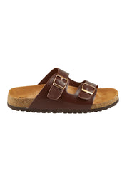 Product shot of the Xylo Slide in colour Chocolate, from the front