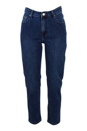 Product shot of the Samantha High Rise Jean in colour Darkblue (Blue), from the front
