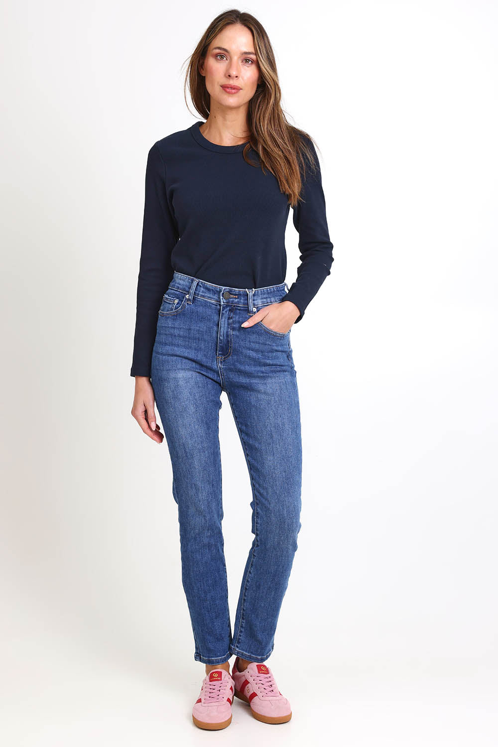 Ava High-Waisted Straight Leg Jean - Middenim