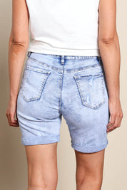 Cindy High-Waisted Distressed Shorts - Lightdenim