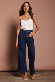 Preloved Hayley High-Waisted Wide Leg Jean - Darkdenim