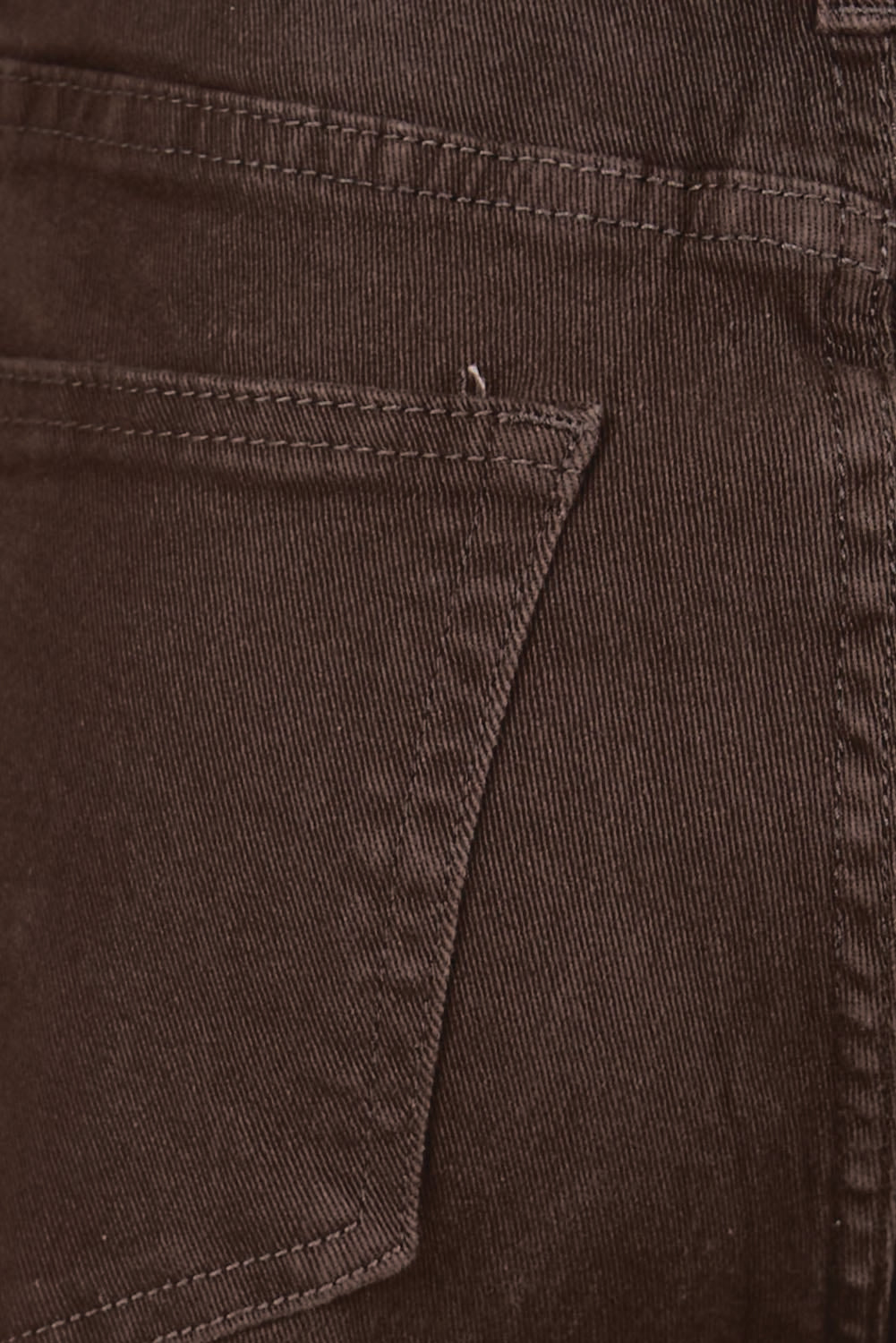 Product shot of the Katie High-waisted Front Pocket Wide Leg Jean - Chocolate in colour Chocolate, showing detail