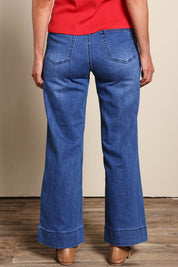 Katie High-Waisted Front Pocket Wide Leg Jean - Darkdenim