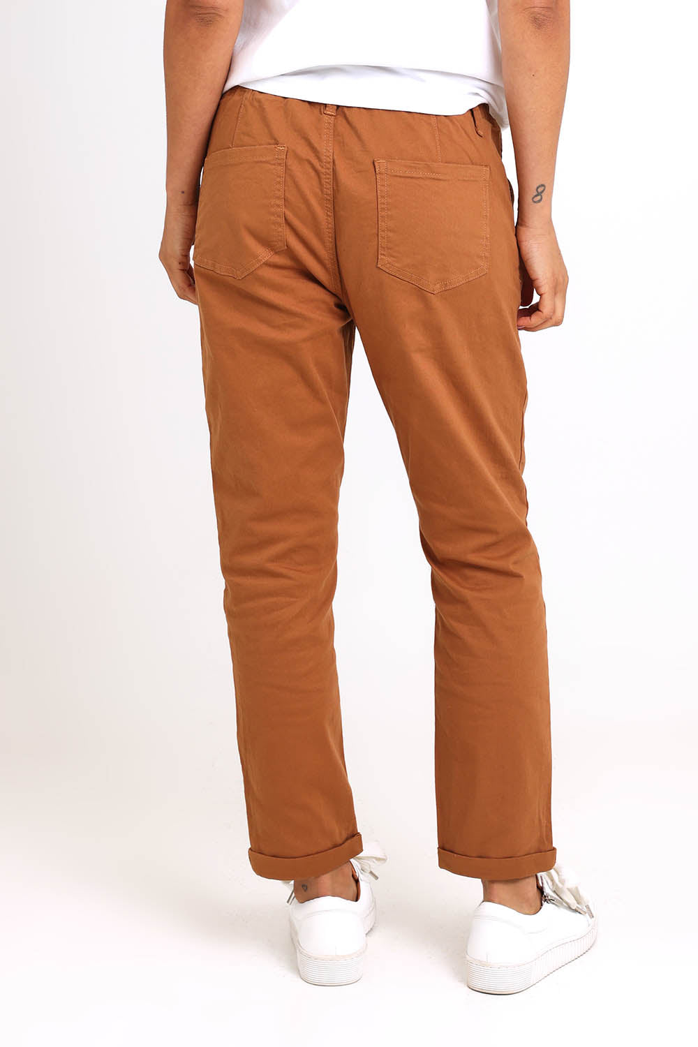 Robin Drawstring Pull On Pant - Chocolate