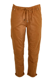 Robin Drawstring Pull On Pant - Chocolate