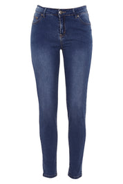 Product shot of the Rey Skinny in colour Denim (Blue), from the front