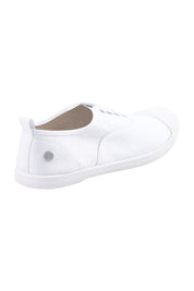 Product shot of the Euro Elastic Plimsole in colour White (White), from the back