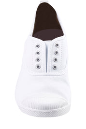 Product shot of the Euro Elastic Plimsole in colour White (White), detail