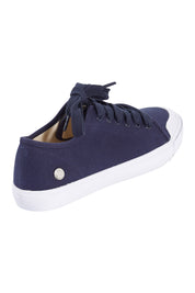 Product shot of the Empire Canvas Sneaker in colour Navy (Blue), from the back