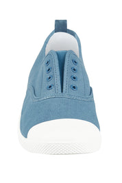 Product shot of the Euro Plimsole in colour Denim (Blue), detail