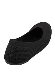 Product shot of the Eva Knit Ballet Flat - Black in colour Black, from the back